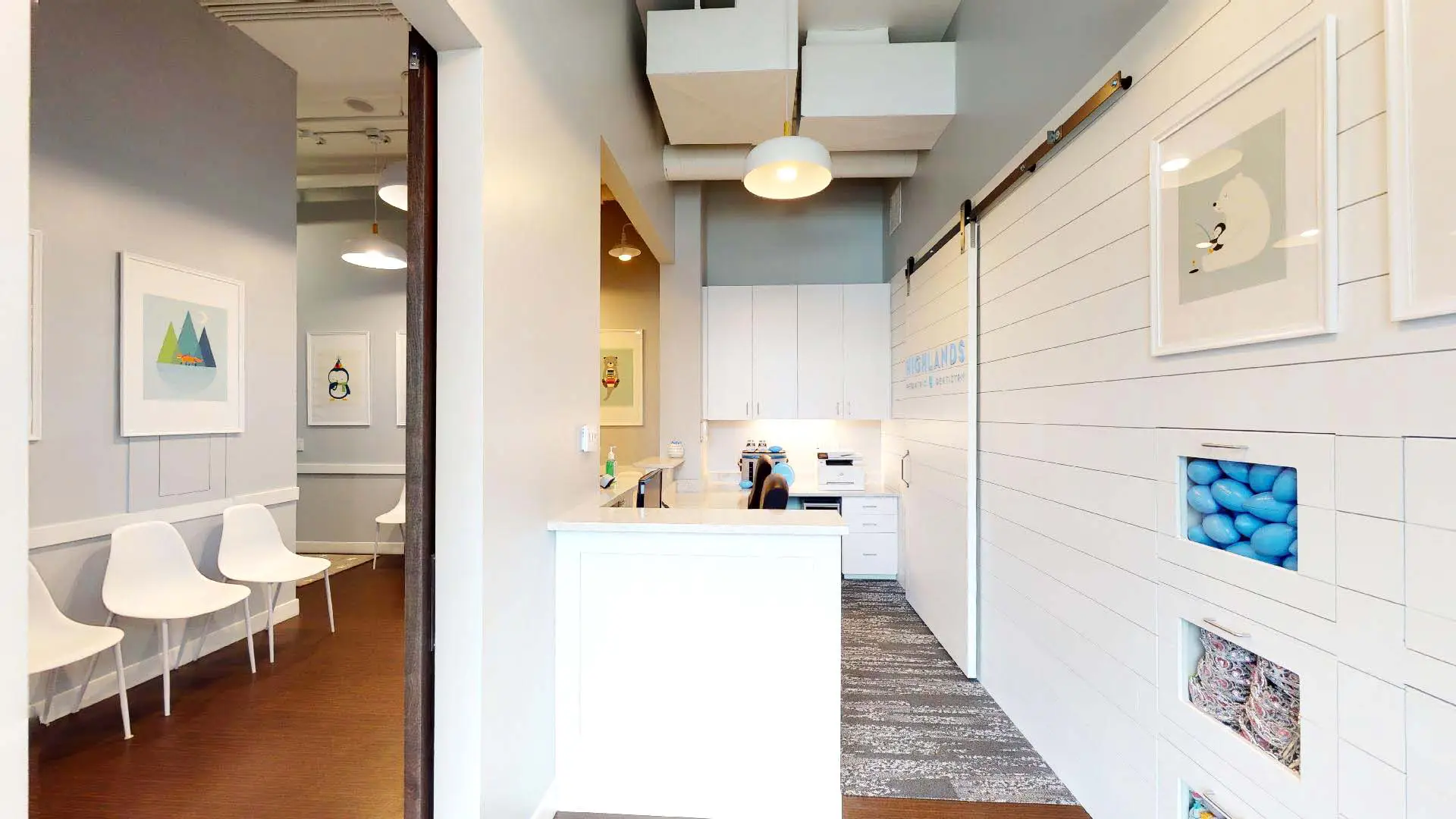 Bright modern medical office reception area